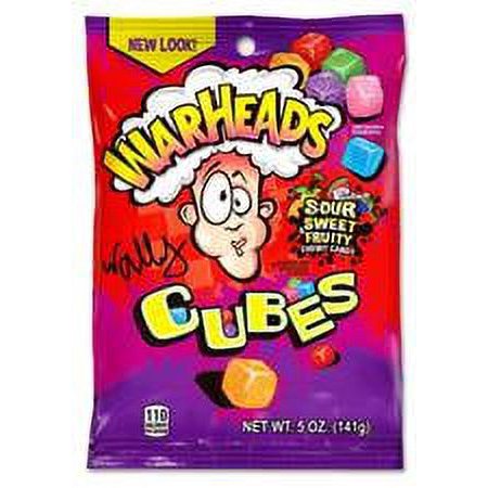 Warheads Sour Chewy Cubes Candy, 5 Oz. (Pack of 32)