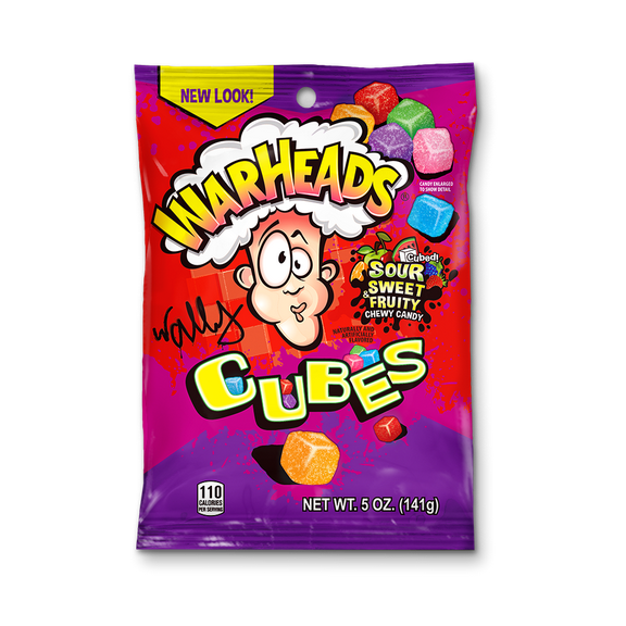 Warheads, Sour Chewy Cubes, Count 12 (5 oz) - Sugar Candy / Grab Varieties & Flavors