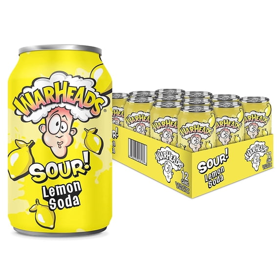 Warheads Sour Soda Lemon 12oz Cans