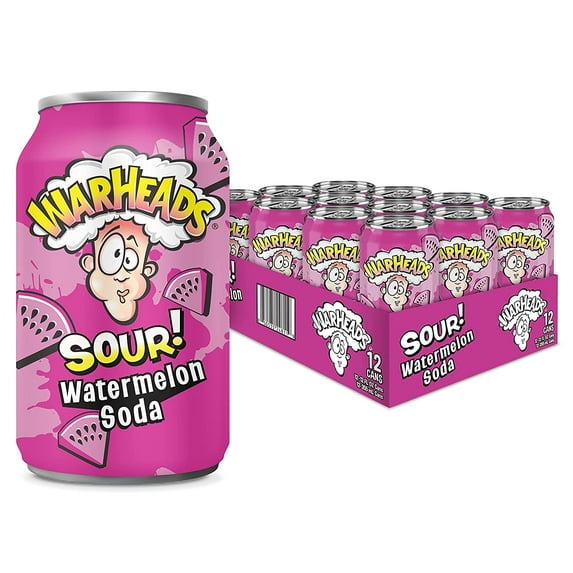 Warheads Sour Soda Watermelon 12oz Cans