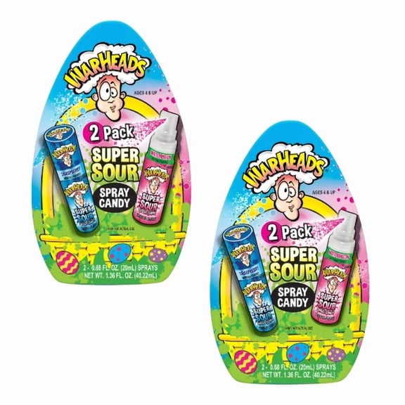 Warheads Sour Spray Egg Carton Candy, 2 Pack, 1.36 oz