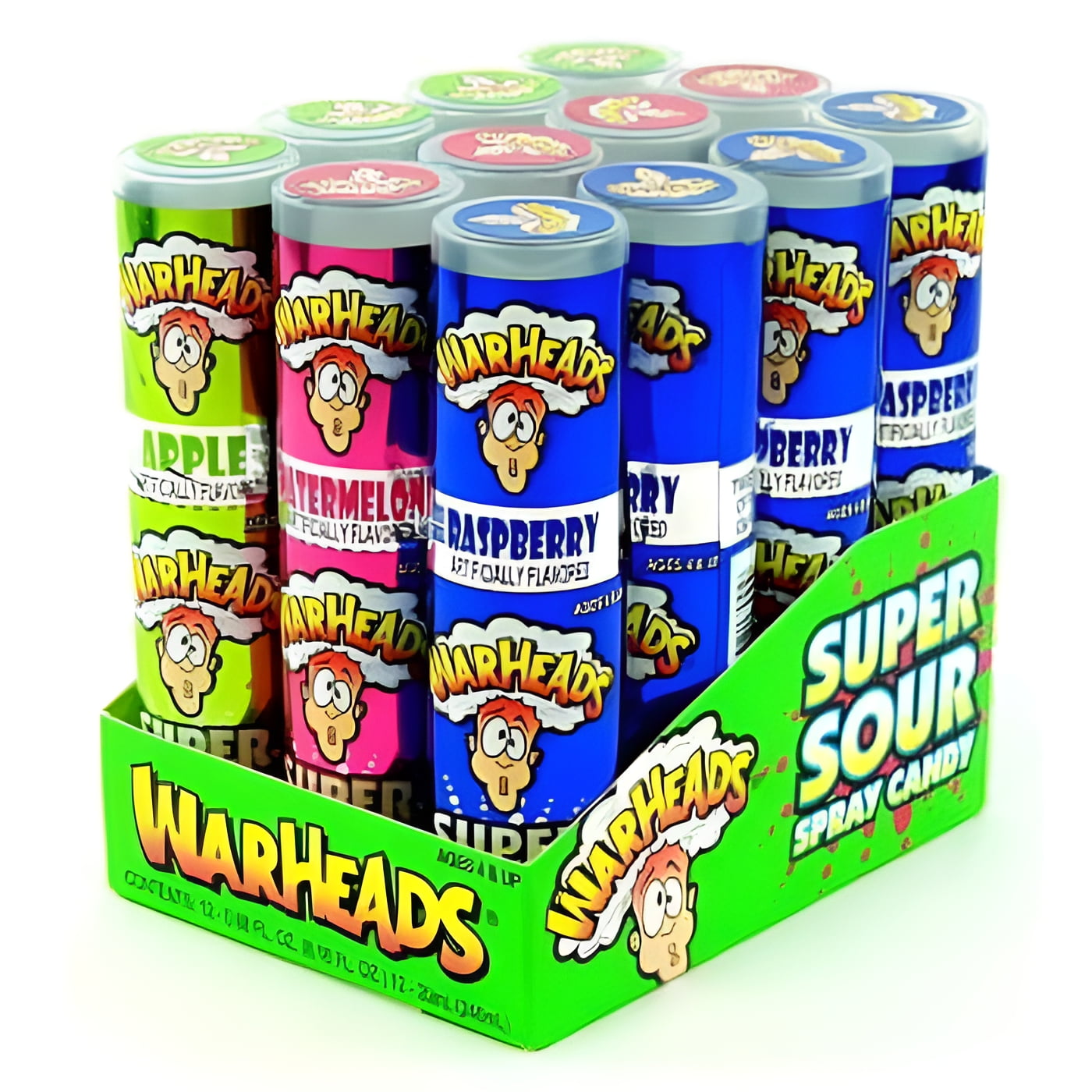 Warheads Super Sour Spray, 12 Count (SUGAR CANDY - NOVELTIES/KIDS)