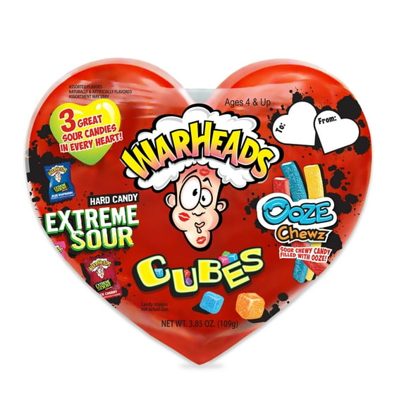 Warheads Valentine's Day Sour Filled Heart 3.85oz.