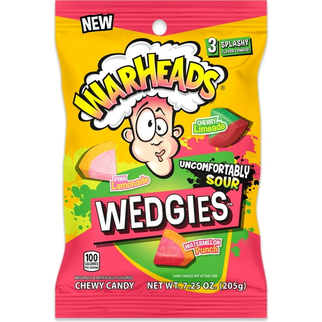 Warheads Wedgies Chewy Sour Candy, Assorted Flavors, 7.25oz