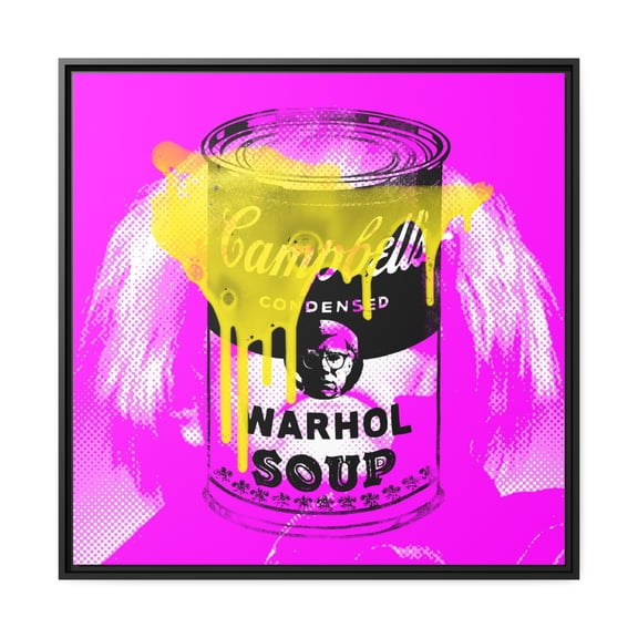 Warhol Soup Framed Canvas Wall Art - Pop Art by Stephen Chambers