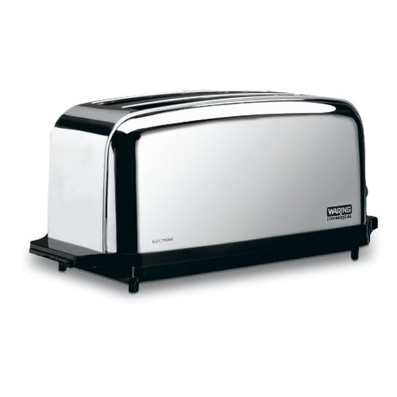 Waring Commercial WCT704 4 Slice Extra Long Slot Light Duty Pop-Up Toaster, 120V, 5-15 Phase Plug
