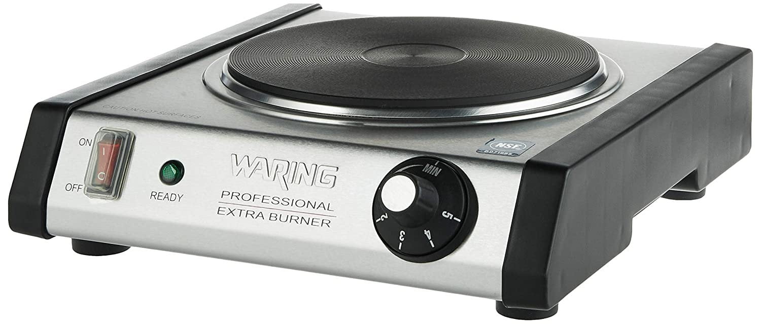 Waring Commercial WEB300 Single Cast Iron Burner, 1300W, 120V, 5-15 Phase Plug
