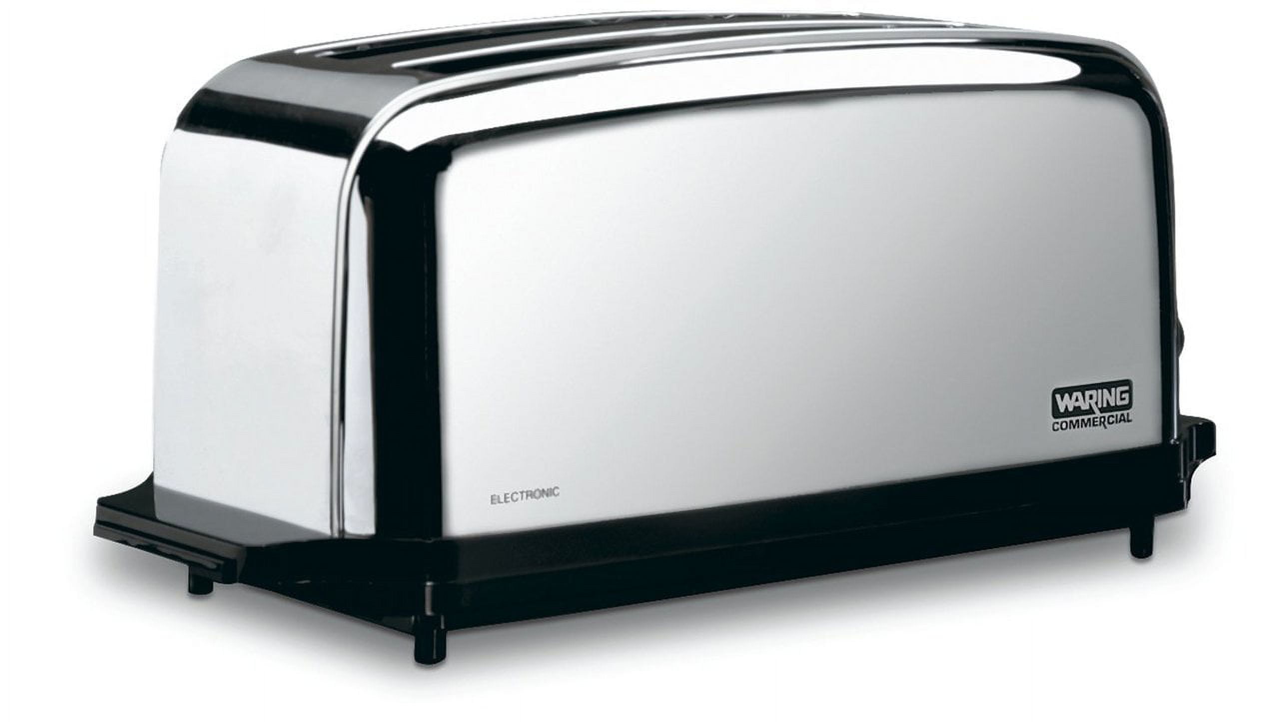 Stainless Steel 4-Slice Long Slot Toaster with Crumb Tray