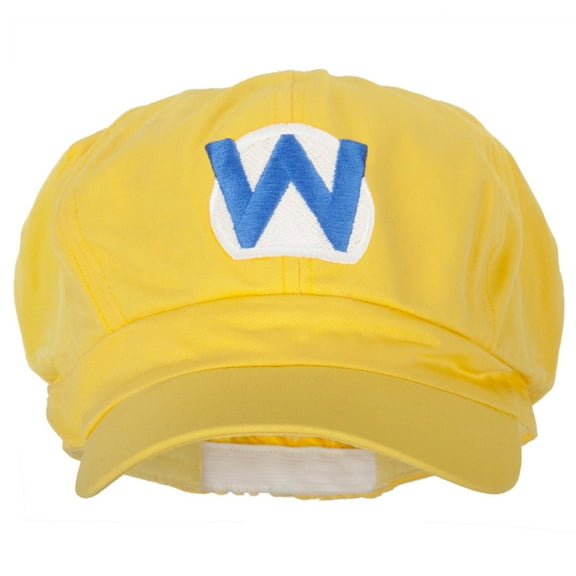 Big Size Circle Mario Luigi Wario Waluigi Embroidered Cotton Newsboy Cap - Yellow 2XL-3XL