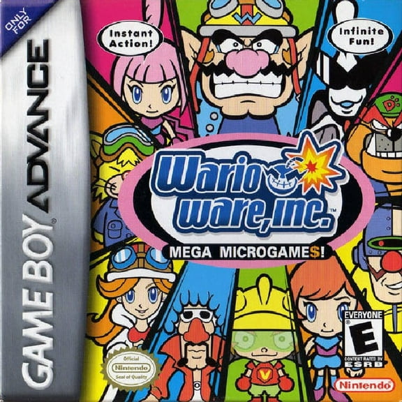 Restored Wario Ware, Inc: Mega Microgame$, by Nintendo, Physical, Action & Adventure, GameBoy Advance, Video Game