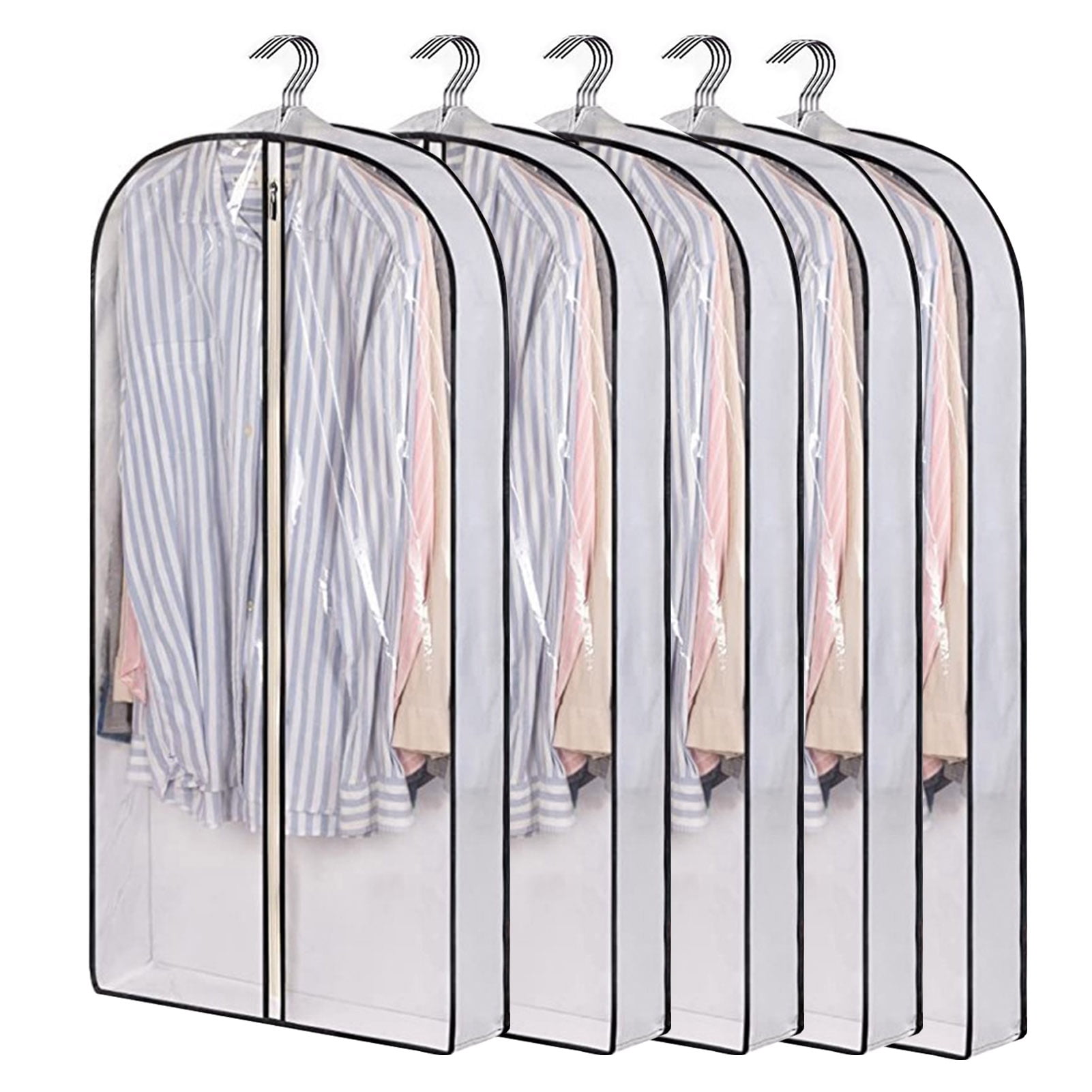 Warkul 1 5Pcs Garment Bag Dustproof Waterproof Breathable Clear Zipper