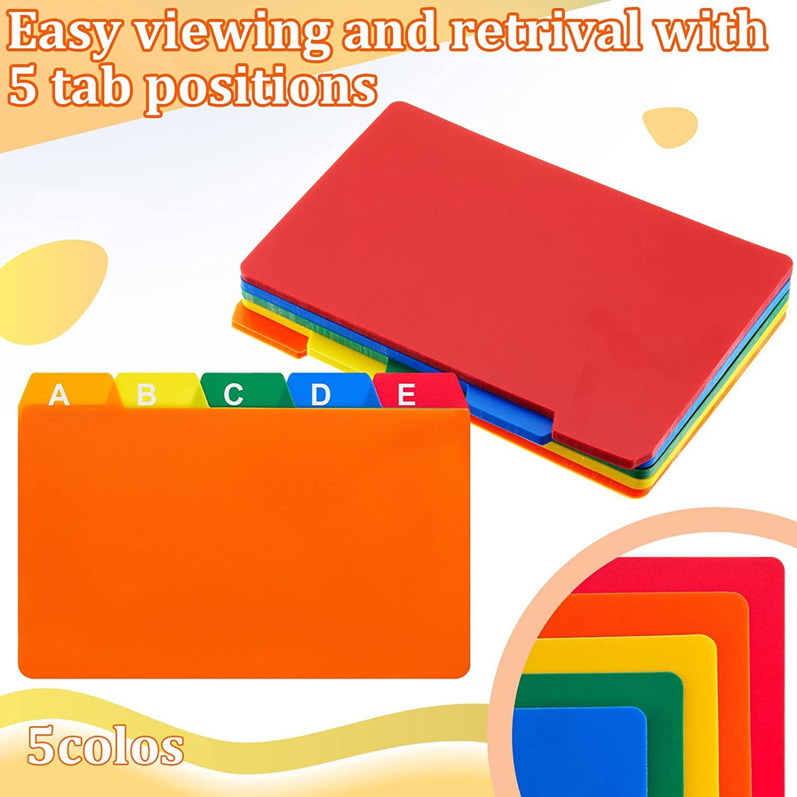 Colorful Index Card Dividers with Tabs Self Adhesive Number