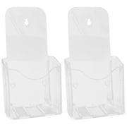 Warkul 2Pcs Acrylic A6 Brochure Holder Brochure Display Stand Flyer Holder Pamphlet Holder Clear Literature Magazine Booklet Menu Desktop Wall Mount Organizer