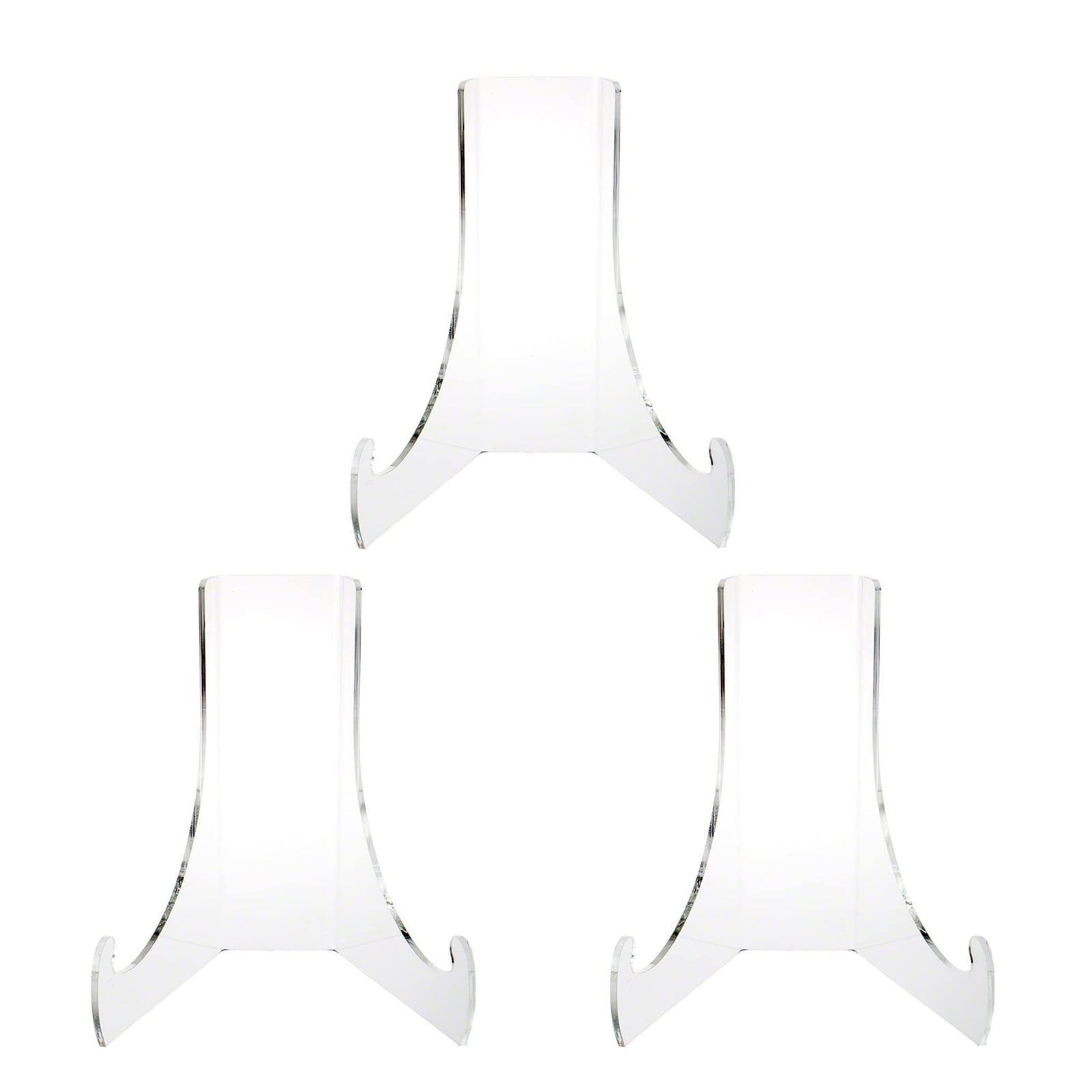 Warkul 3 Pcs Plate Stands Clear Bowls Display Easels Great Load Bearing