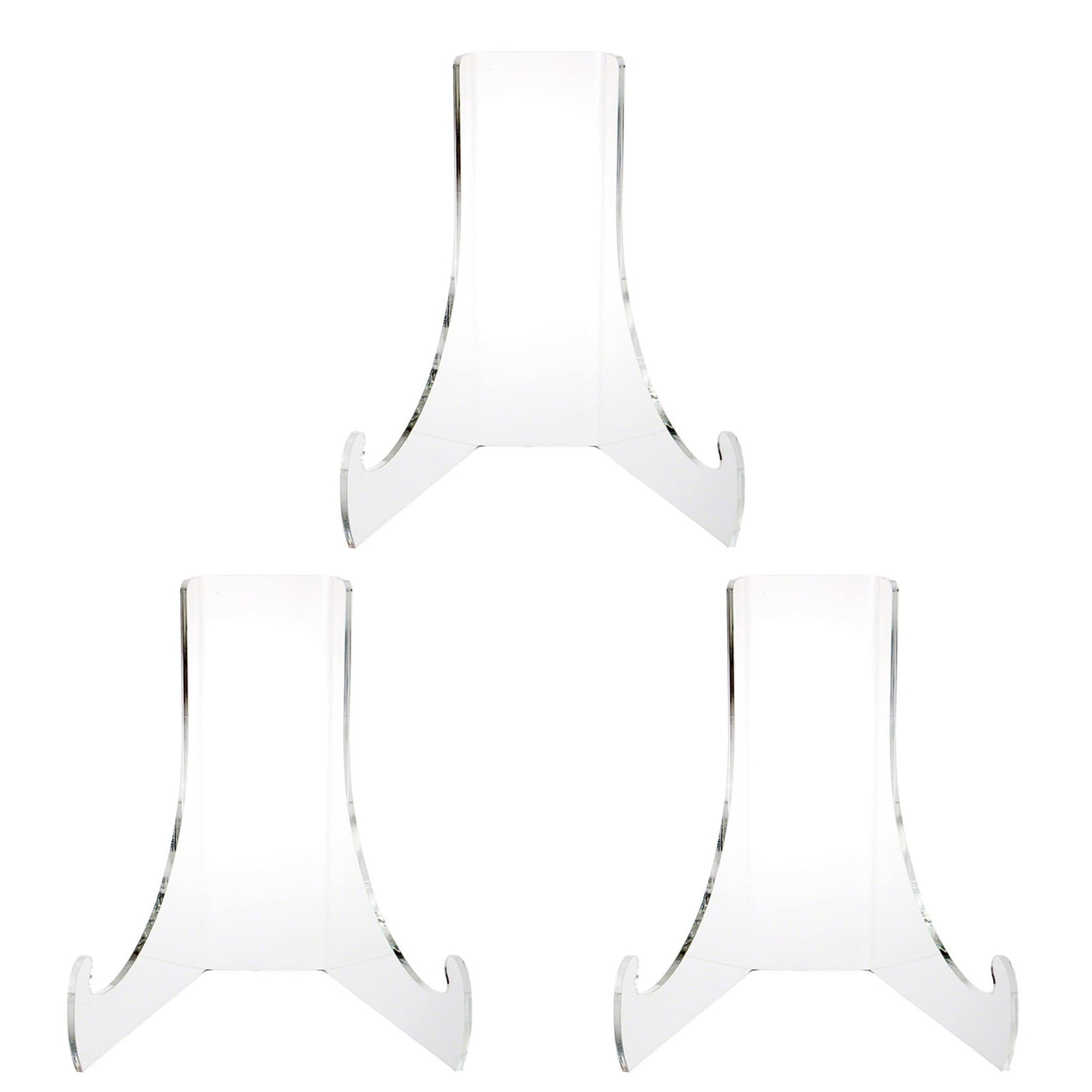 Warkul 3 Pcs Plate Stands Clear Bowls Display Easels Great Load Bearing