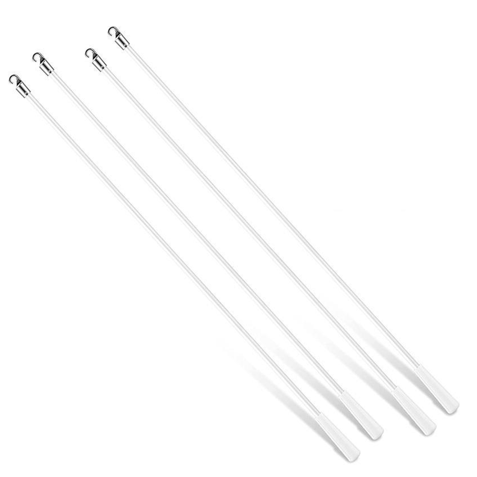 Warkul 4Pcs Curtain Rod Easy Angle Adjustment Smooth Operation White