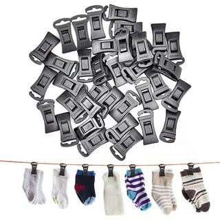60 Sock Clips for Washing Machine and Dryer, Sock Clips with Hooks