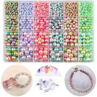 harmtty 1 Set Pony Beads Multi Colors Make Necklace Artwork with Elastic  Rope Different Styles Jewelry Making Big Hole Sturdy Artwork Bracelets Bead  Hair Accessory,B 