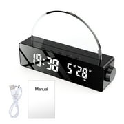 Warkul Colorful Light Clock Dual Alarm Clock Adjust Brightness Time Display Mirror Sunrise Wake-up Light Ambient Light Home Use