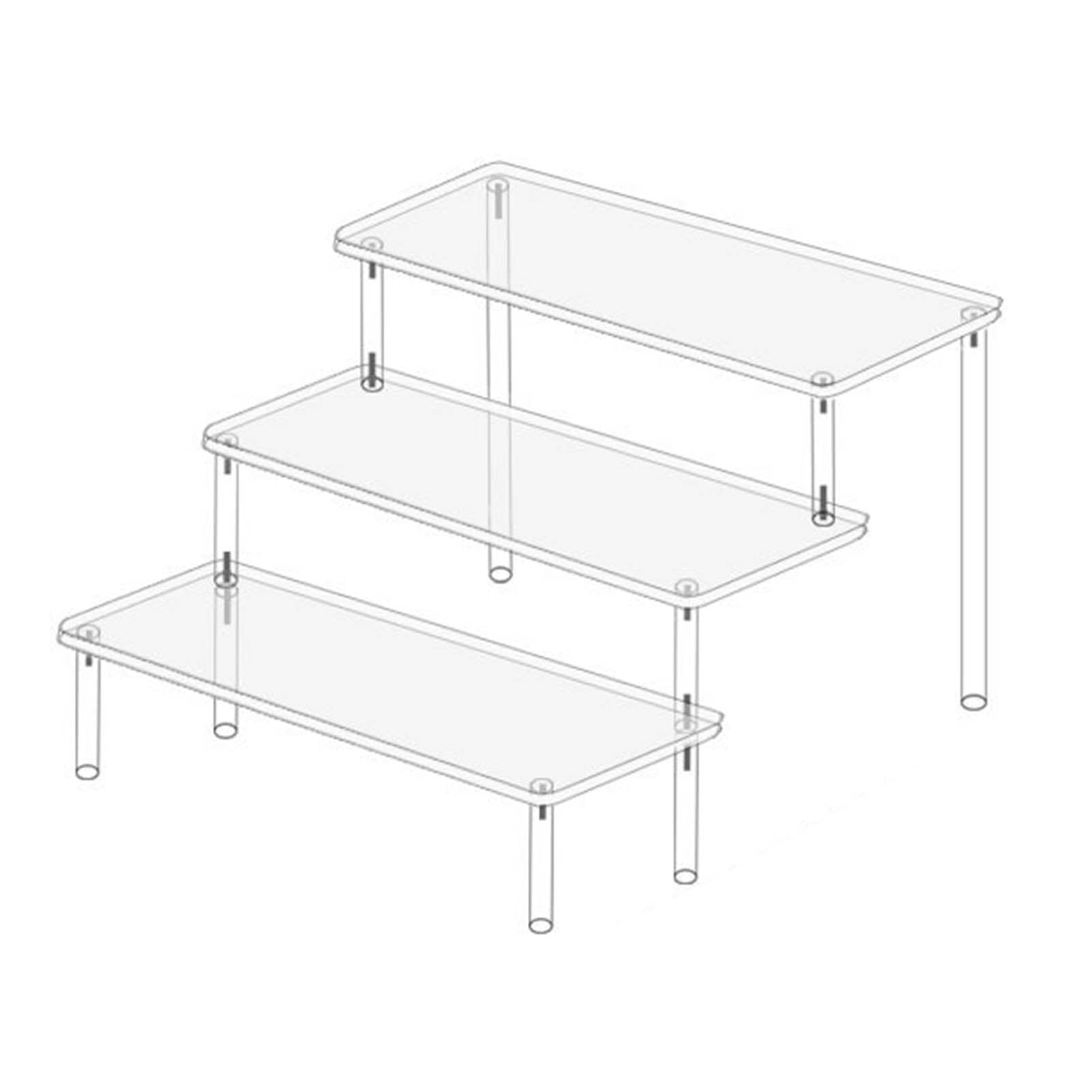 Warkul Display Stand 3-Tier Acrylic Figure Toy Display Shelf Clear Food ...