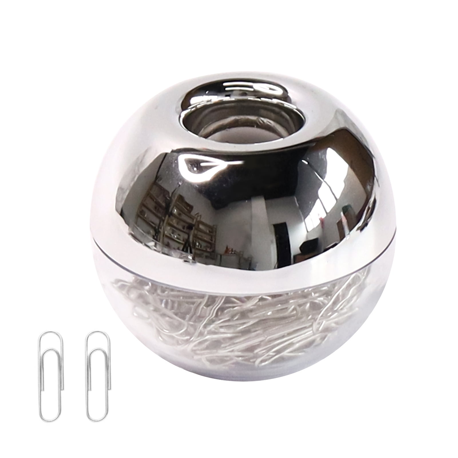 Warkul Paper Clip Holder with 100 Clips Marble Metallic Shine