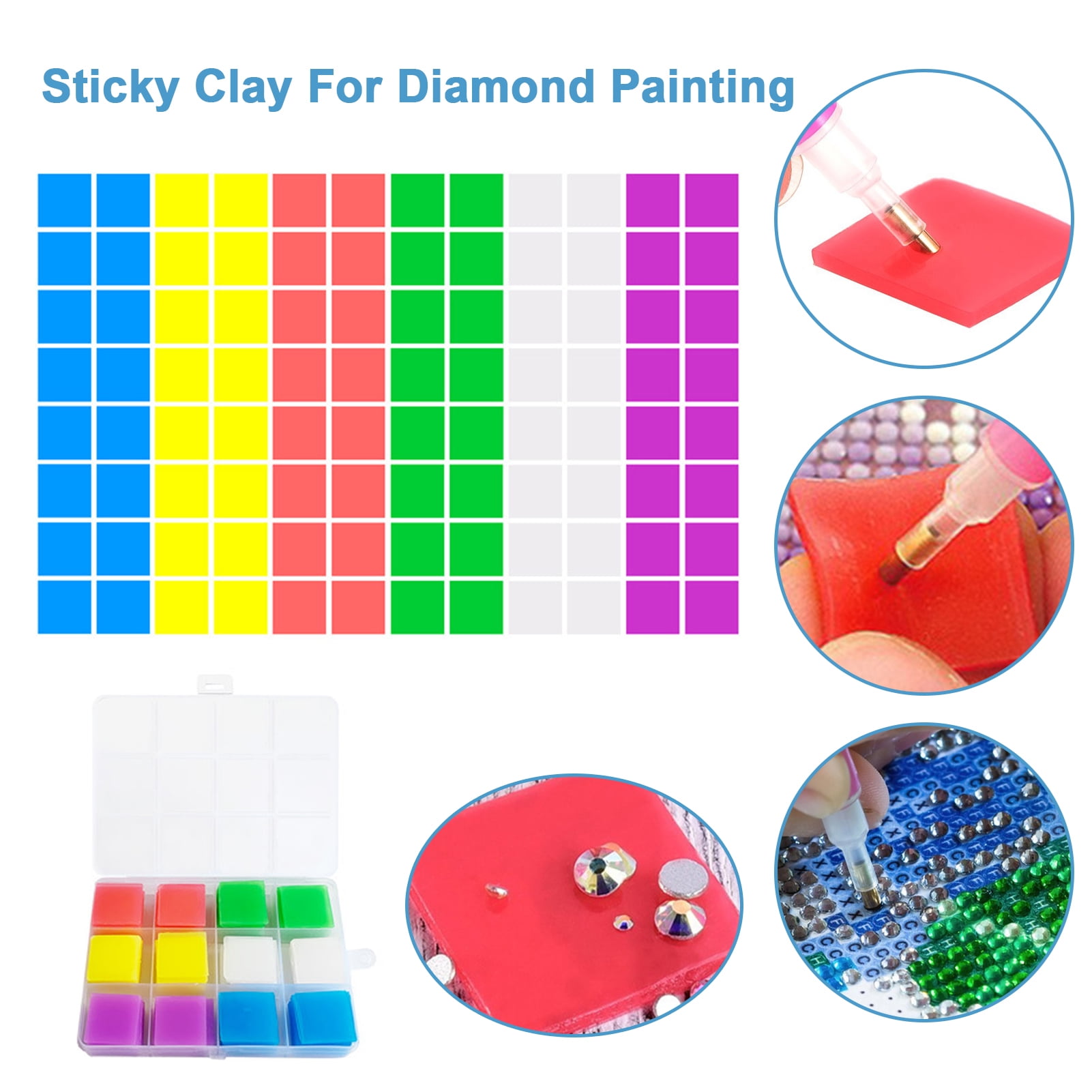 Warkul NonMarking Diamond Painting Clay 96 Pieces of DIY Crystal