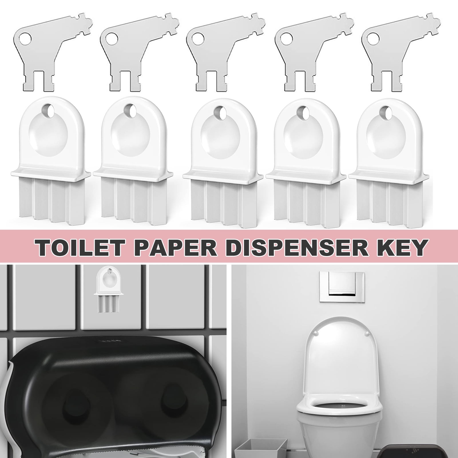 Warkul Paper Towel Dispenser Key Set - Convenient Metal Toilet Tissue Dispenser Key - Plug And ...