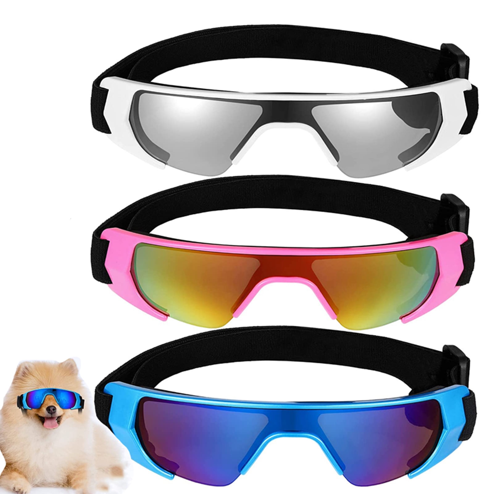 Warkul Pet Sunglasses Windproof Dog Goggles UV Protection Antifog