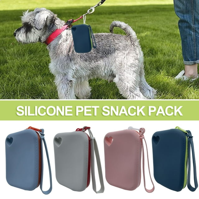 Warkul Silicone Dog Treat Pouch Portable Pet Snack Pack Training Outings Lightweight Odorless