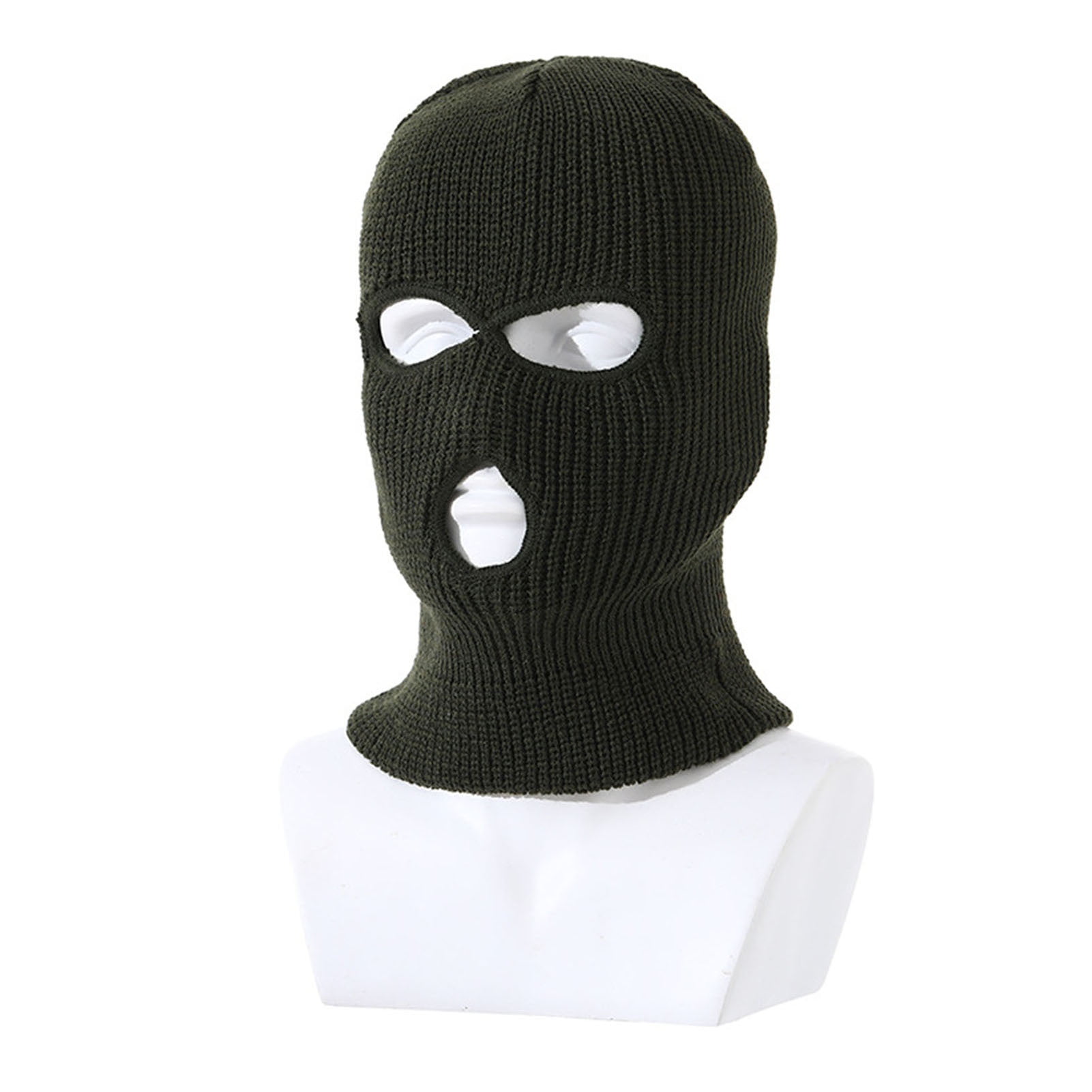 Warkul Three Hole Hat Winter Men Ribbed Beanie Face Covering Balaclava