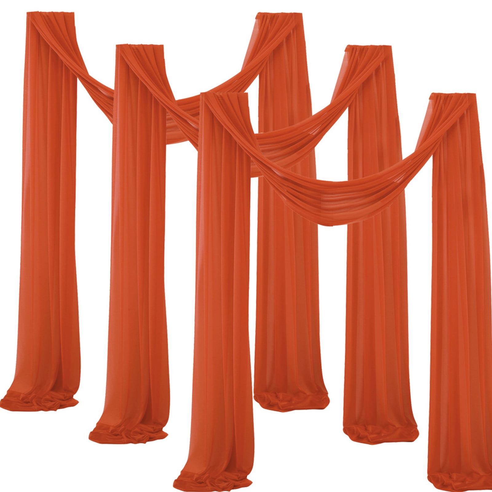 Warkul Wedding Arch Drape Fabric Extra Long 3 Panels Wide Sheer Wrinkle