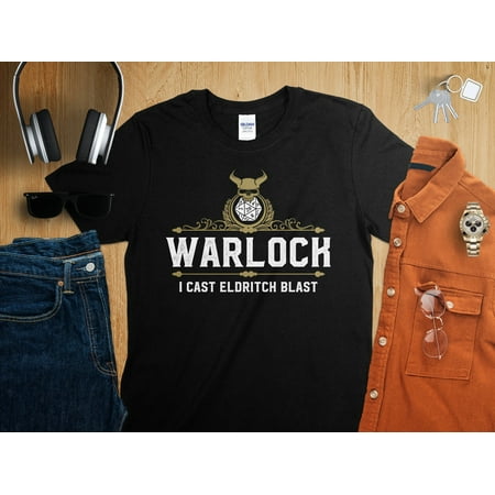 Warlock Eldritch Blast Dungeons Tabletop RPG Roleplaying Dragons D20 Dice Gamer T-Shirt