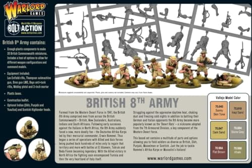 Warlord Games - Infantería Del 8º Ejército Británico, Miniaturas 1:56 Para Montar Y Pintar, Segunda Guerra Mundial