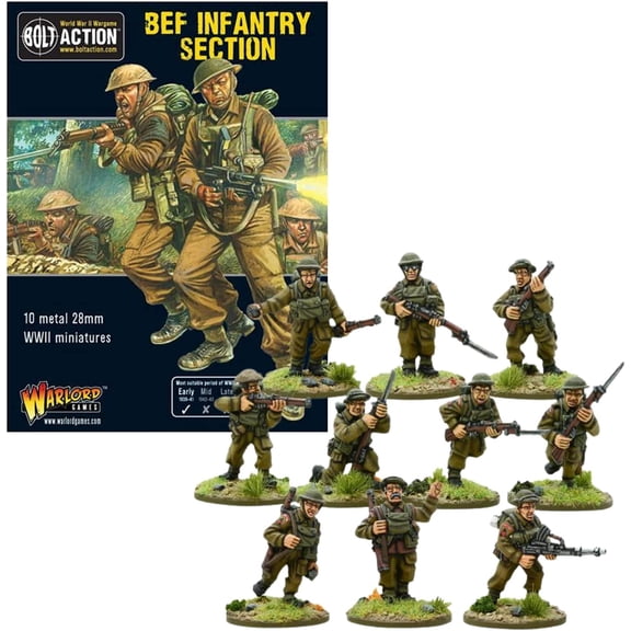 Wargames Delivered - Bolt Action Afrika Korps Support Group 28mm Miniatures - 10 Infantry, 1 DAK HQ, 1 MMG Team, 1 8th Army Medium Mortar, Digital Bundle-Action Figures Model Kits by Warlord Games