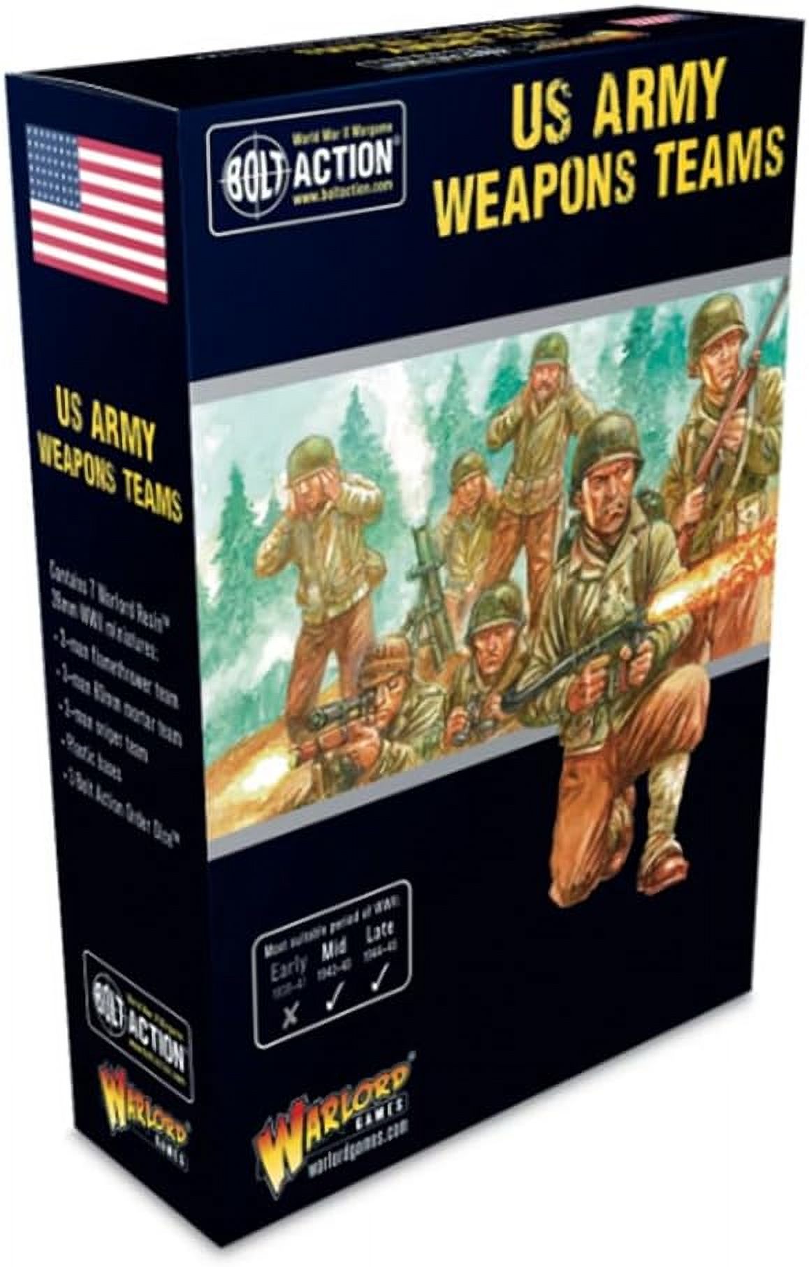 Warlord Games Bolt Action WWII US Army Weapons Teams Figures 156