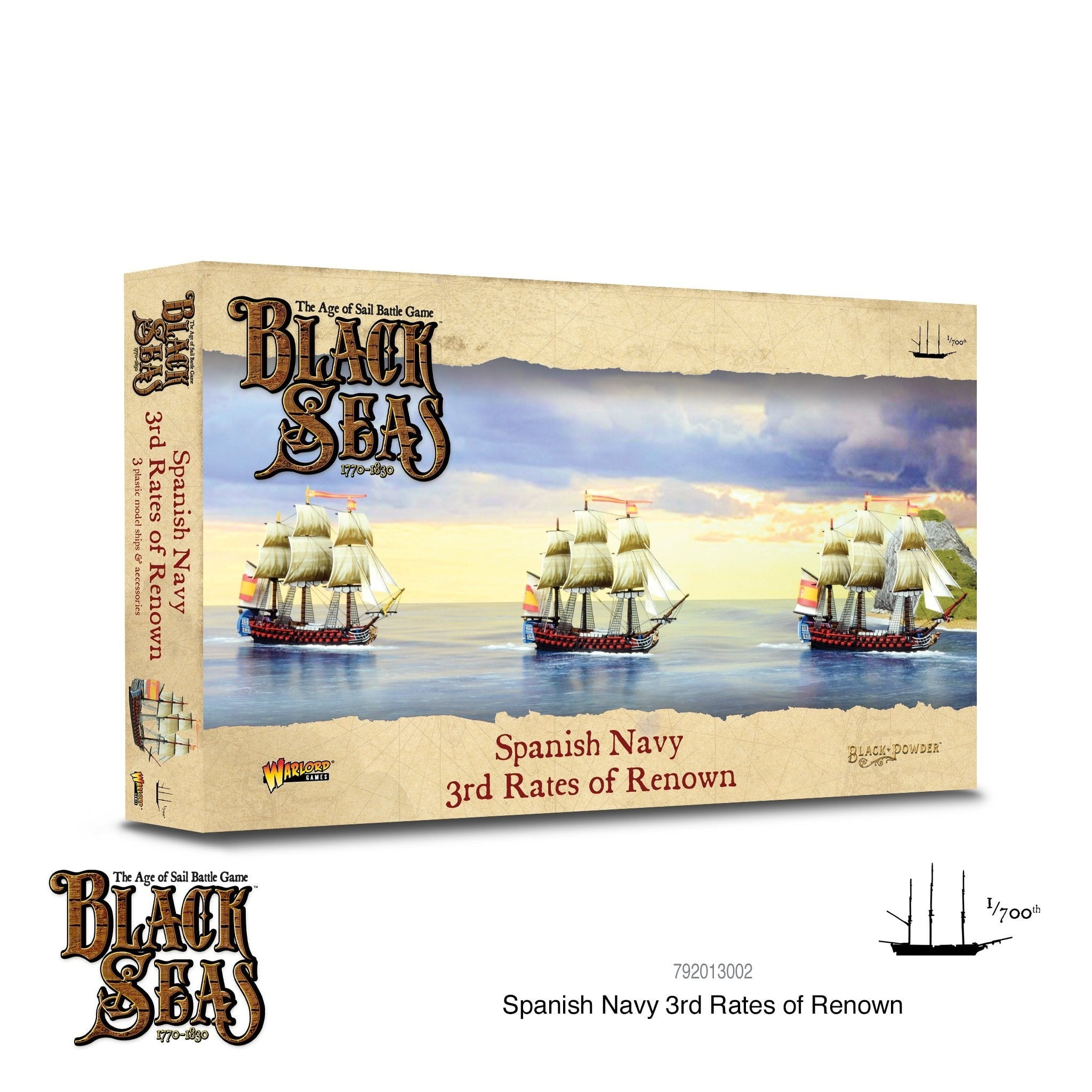 Warlord Games Spanish Navy 1st Rate Ship - 1/700 Scale Miniature For Black Seas Tabletop Wargaming