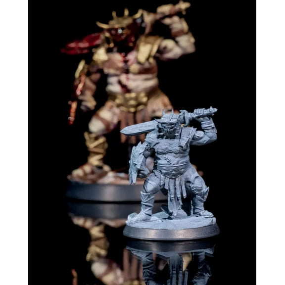 Warlord Orc Champion – 32mm 75mm Miniature for Tabletop RPGs