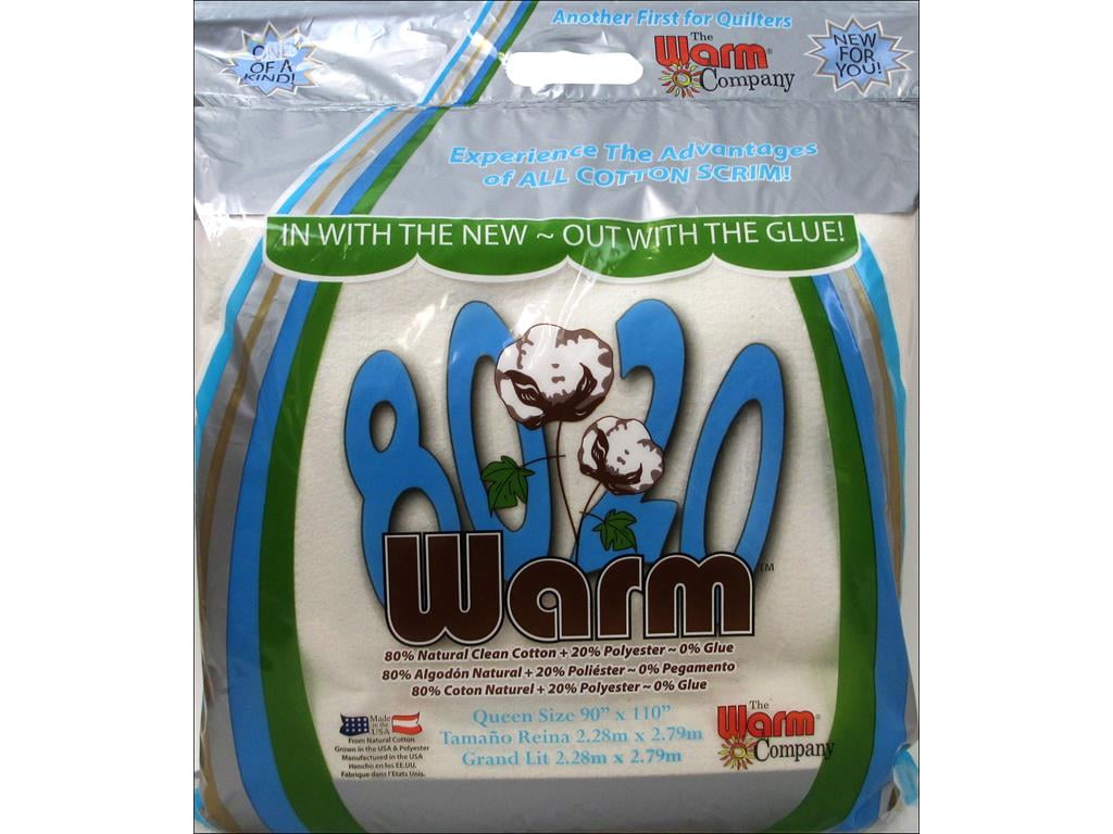 Warm 80/20 Cotton Batting & Scrim Queen 90x110"