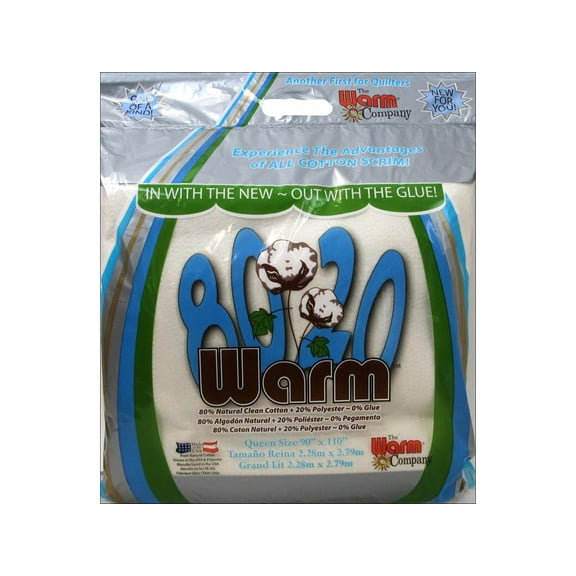 Warm 80/20 Cotton Batting & Scrim Queen 90x110"