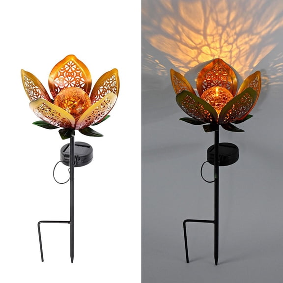 Warm Amber LED Solar Garden Post Lamp With Metal Frame Glass Globe And IP65 Weatherproof Rating