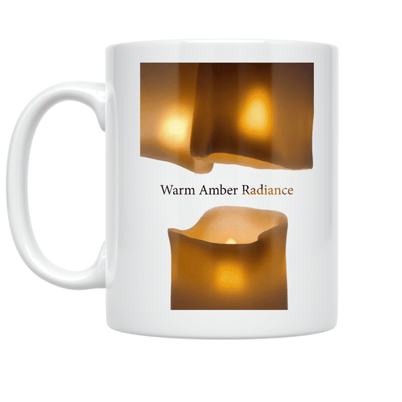 Warm Amber Radiance Design - Coffee Enthusiast - 11 oz Ceramic Coffee Mug