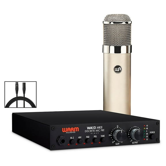 Warm Audio Recording Bundle With WA12-MKII Mic Pre, WA-47 Condenser Microphone and Premier XLR 15' Mic Cable