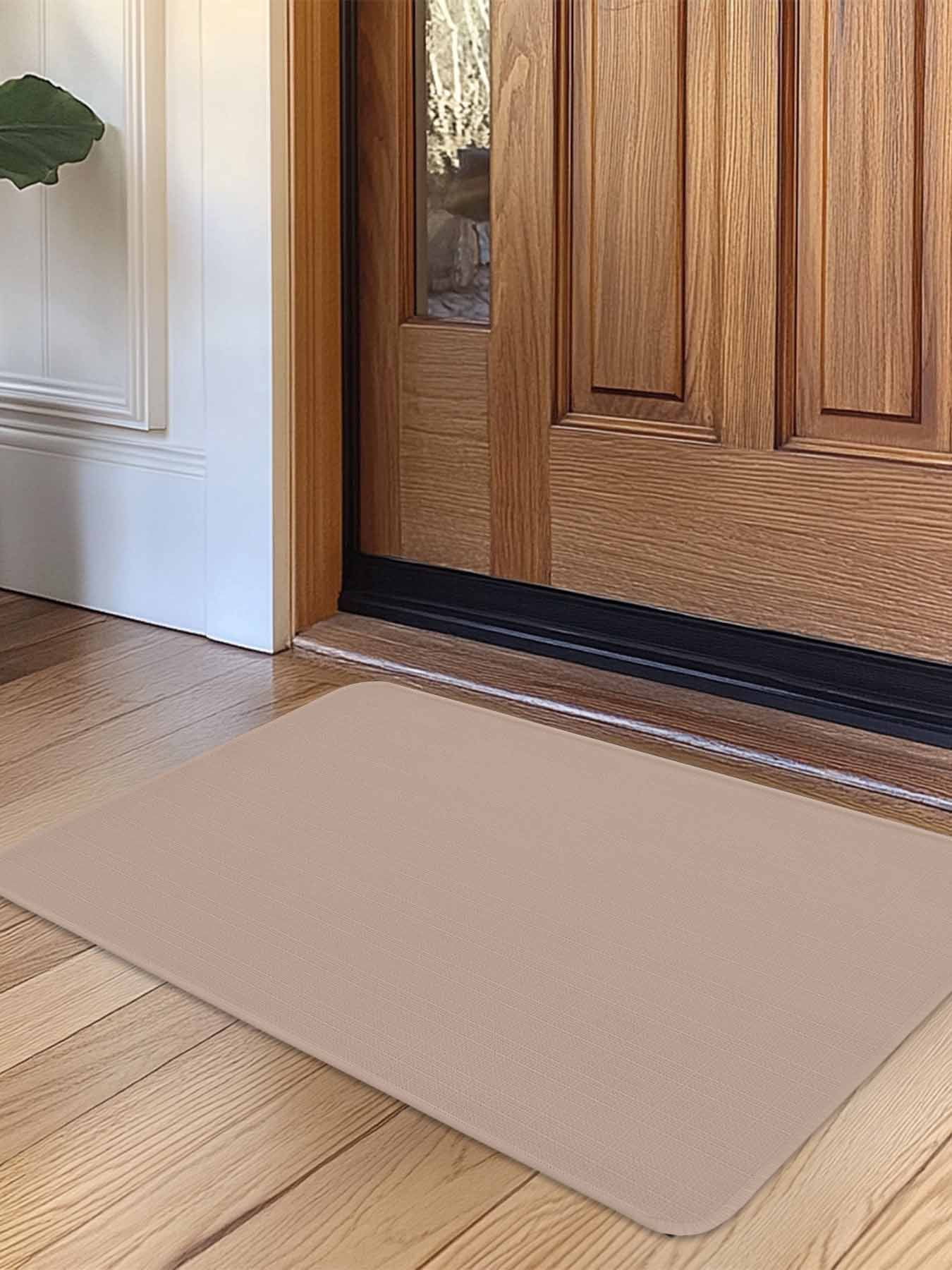Warm Beige Door Mat Indoor Outdoor Entrance, Non Slip Small Rug for ...