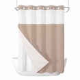 thumbnail image 1 of Warm Beige No Hook Shower Curtain Waterproof, Bathroom Curtains with Snap in Liners and See Through Top Window, Solid Color Farmhouse Beige Hotel Style Bathtub Curtains Shower 72"Wx96"L, 1 of 8