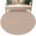thumbnail image 1 of Warm Beige Large Area Rugs for Bedroom Living Room, Soft Non Slip Carpet Bedside Rug, Solid Color Farmhouse Beige Round Floor Cover Kitchen Accent Rug 8' for Dining Room/Office, 1 of 9