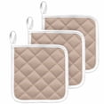 thumbnail image 1 of Warm Beige Pot Holders for Kitchen Heatproof Potholder, 3 Pack Solid Color Farmhouse Beige Hot Pads Multipurpose Oven Pads Cloth Potholders Trivet for Cooking Baking, 1 of 8