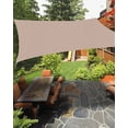 thumbnail image 1 of Warm Beige Sun Sail Shades Rectangle Canopy,Sunlight Block Heavy Duty Curved Backyard Shade Cover, Solid Color Farmhouse Beige Waterproof Sun Shades for Patios Garden Pergola Outdoor 8'x10', 1 of 9