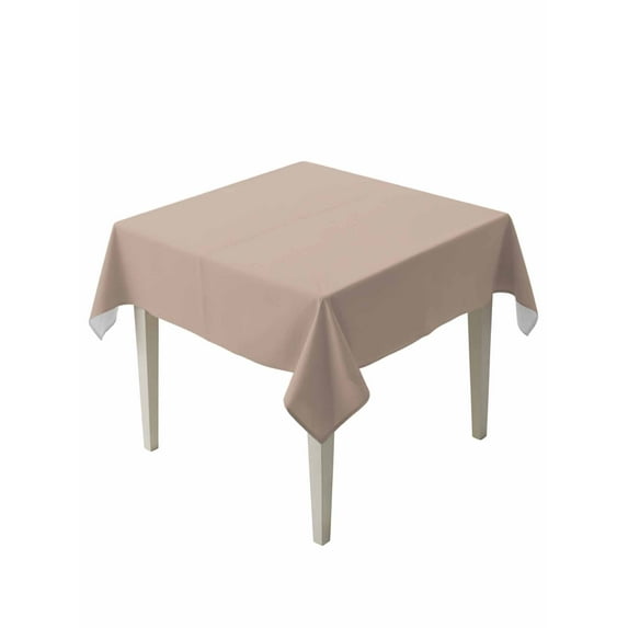 Warm Beige Table Cloth, Solid Color Farmhouse Beige Waterproof Tablecloth for Square Tables, Reusable Washable Fabric Table Cover for Restaurant Kitchen Dining Tables 54"x54"