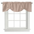 thumbnail image 1 of Warm Beige Tie Up Valance Curtains for Windows, Kitchen Curtains Window Shades, Solid Color Farmhouse Beige Light Filtering Roman Curtain Valances for Bedroom/Bathroom/Cafe 42"x18", 1 of 9