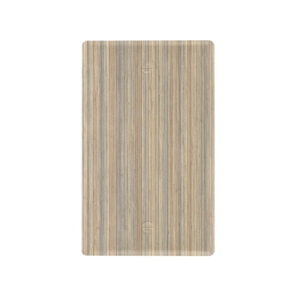 Warm Beige Wood Pattern Decorative Wall Plate, Flame Retardant PC Plastic Light Switch & Outlet Cover with Mounting Screws Fits Blank Unused Outlet